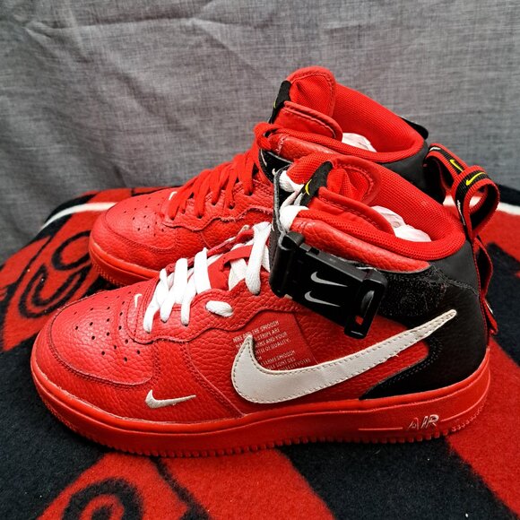 Nike Air Force 1 Mid Utility "University Red" AV3803-600 SZ:6.5Y - Picture 1 of 12